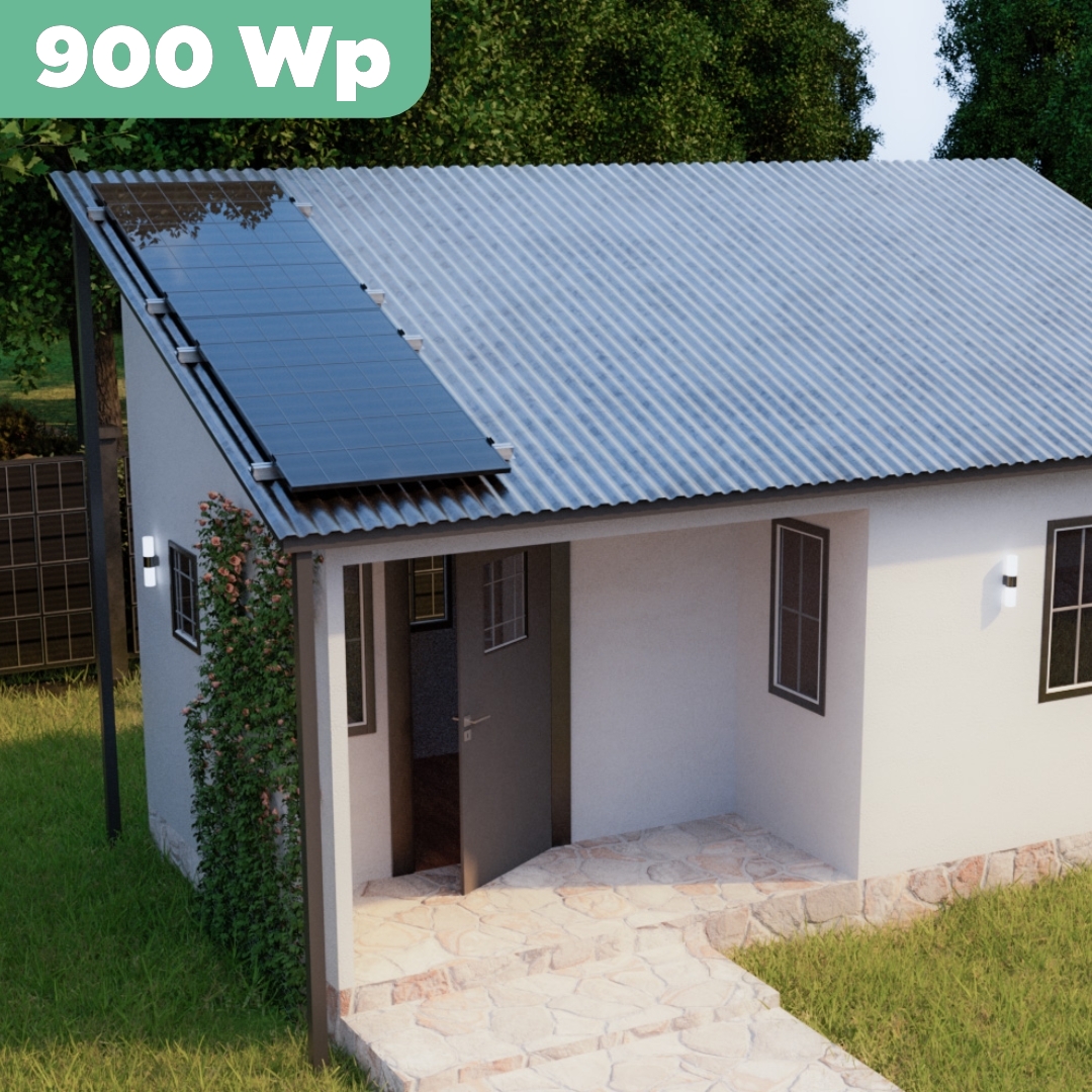 Balkonkraftwerk Trapezblech 900 Wp — APsystems EZ1-M 800 W / Trina Solar / 450 Wp (Glas-Glas) / Standard Halterung / zwei Reihen hochkant / 2 Module / 20 m