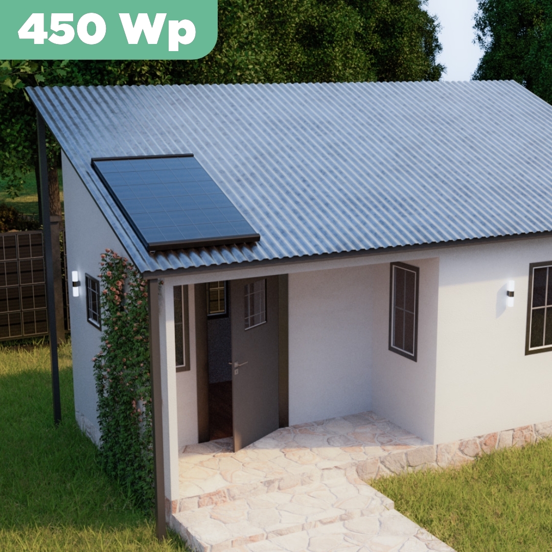 Balkonkraftwerk Trapezblech 450 Wp — APsystems EZ1-M 800 W / Trina Solar / 450 Wp (Glas-Glas) / Premium Halterung / eine Reihe hochkant / 1 Modul / 5 m
