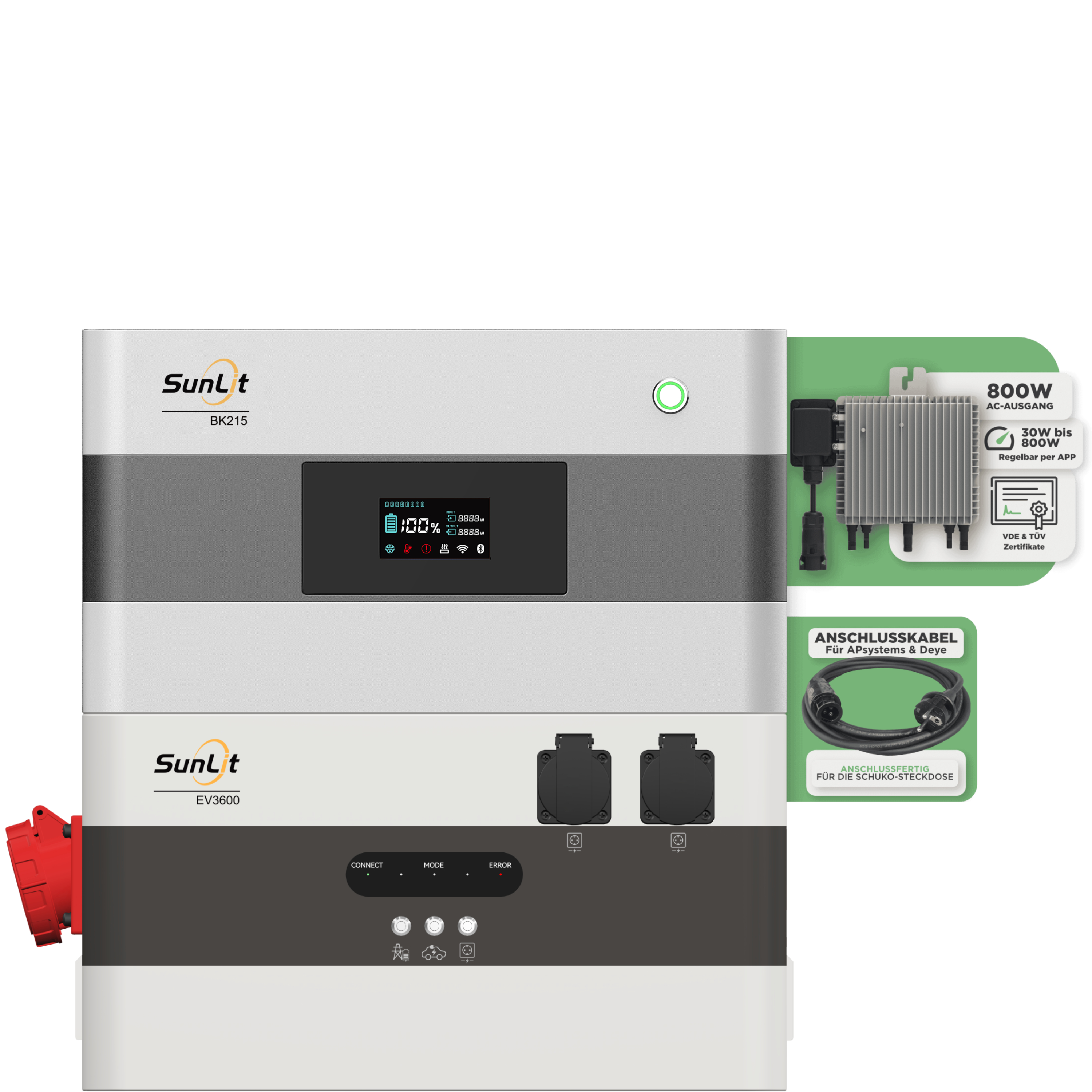 SunLit Solar Mieterstrom Starter Set — SunLit Kopfspeicher 2,15 kWh + EV3600 Wechselrichter für Notstrom und dynamische Stromtarife SunLit Solar Mieterstrom Starter Set — SunLit Kopfspeicher 2,15 kWh + EV3600 Wechselrichter für Notstrom und dynamische Stromtarife