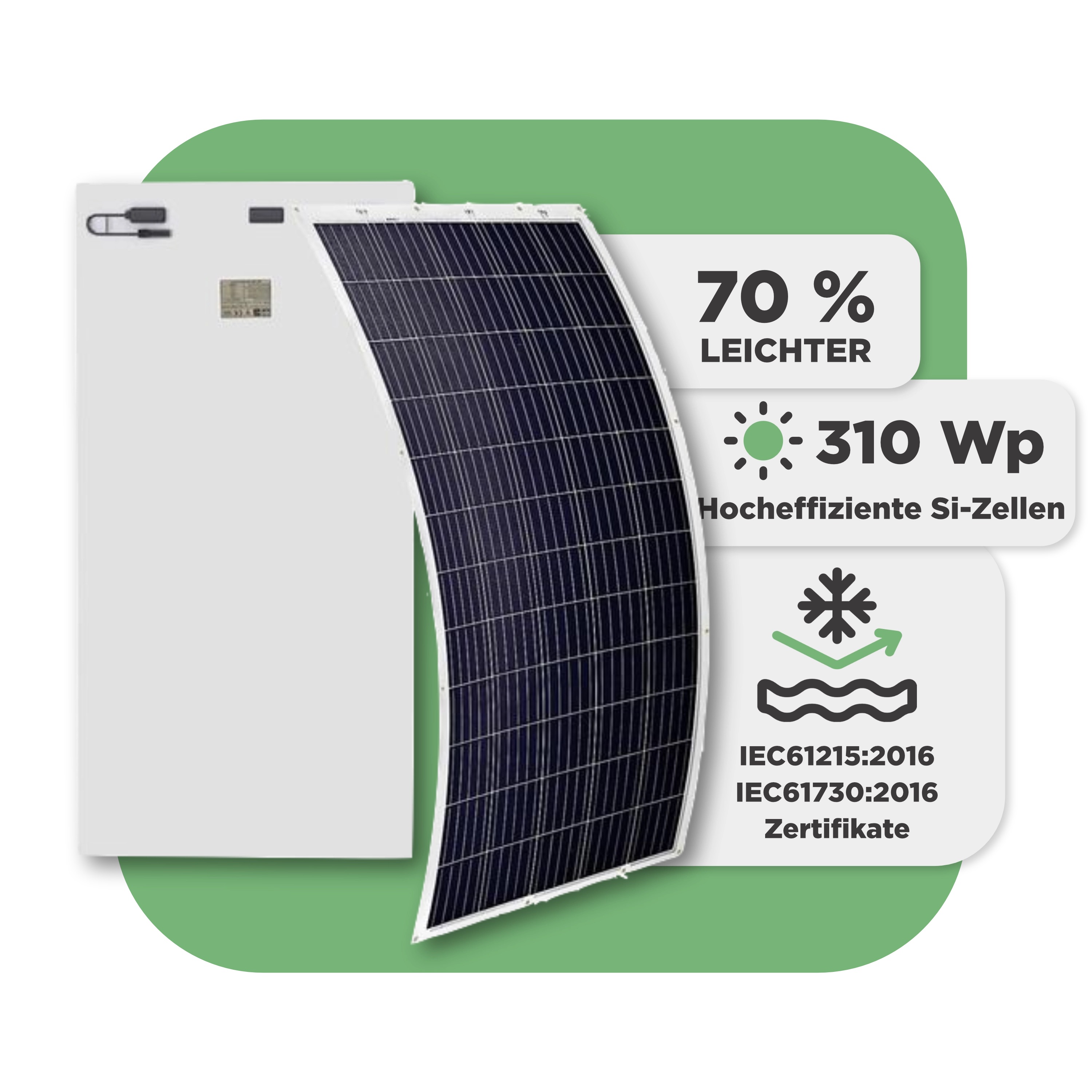 Balkonkraftwerk mit Ultraleicht-Modulen 310 Wp — APsystems EZ1-M 800 W / Sunman / 310 Wp (89 cm x 201 cm) / 1 Modul / 20 m