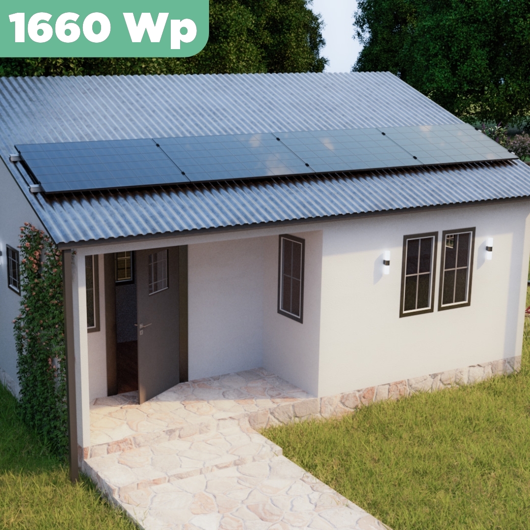 Balkonkraftwerk Trapezblech 1660 Wp — APsystems EZ1-M 800 W / Trina Solar / 415 Wp (Full Black, Glas-Folie) / Standard Halterung / eine Reihe quer / 4 Module / 15 m