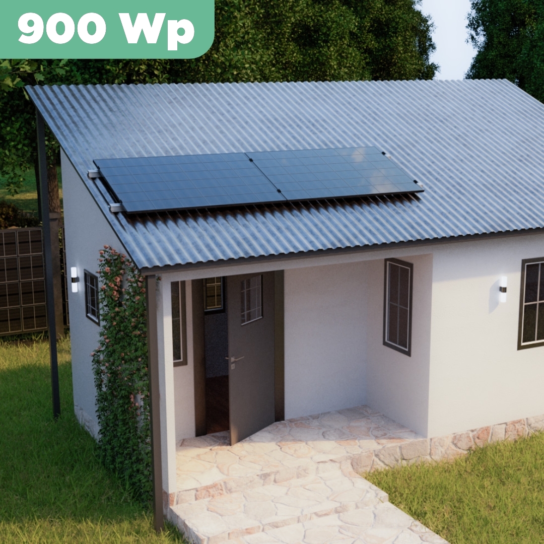 Balkonkraftwerk Trapezblech 900 Wp — APsystems EZ1-M 800 W / Trina Solar / 450 Wp (Glas-Glas) / Standard Halterung / eine Reihe quer / 2 Module / 5 m