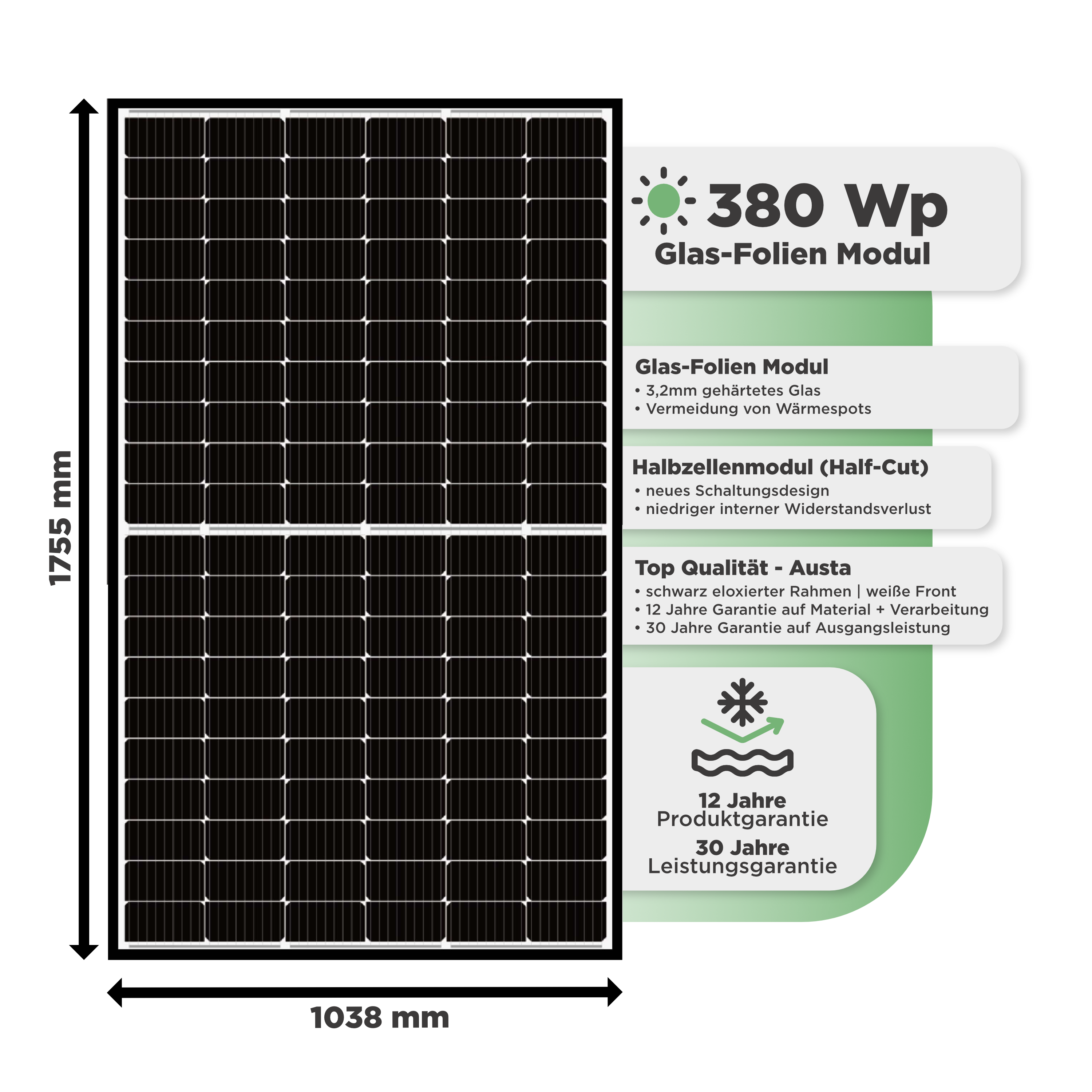 Sunlit Solar 2 Way Speicherturm Komplett Set — SunLit Speicher 8,6 kWh + EV3600 Wechselrichter für Notstrom, Wallbox und dynamische Stromtarife