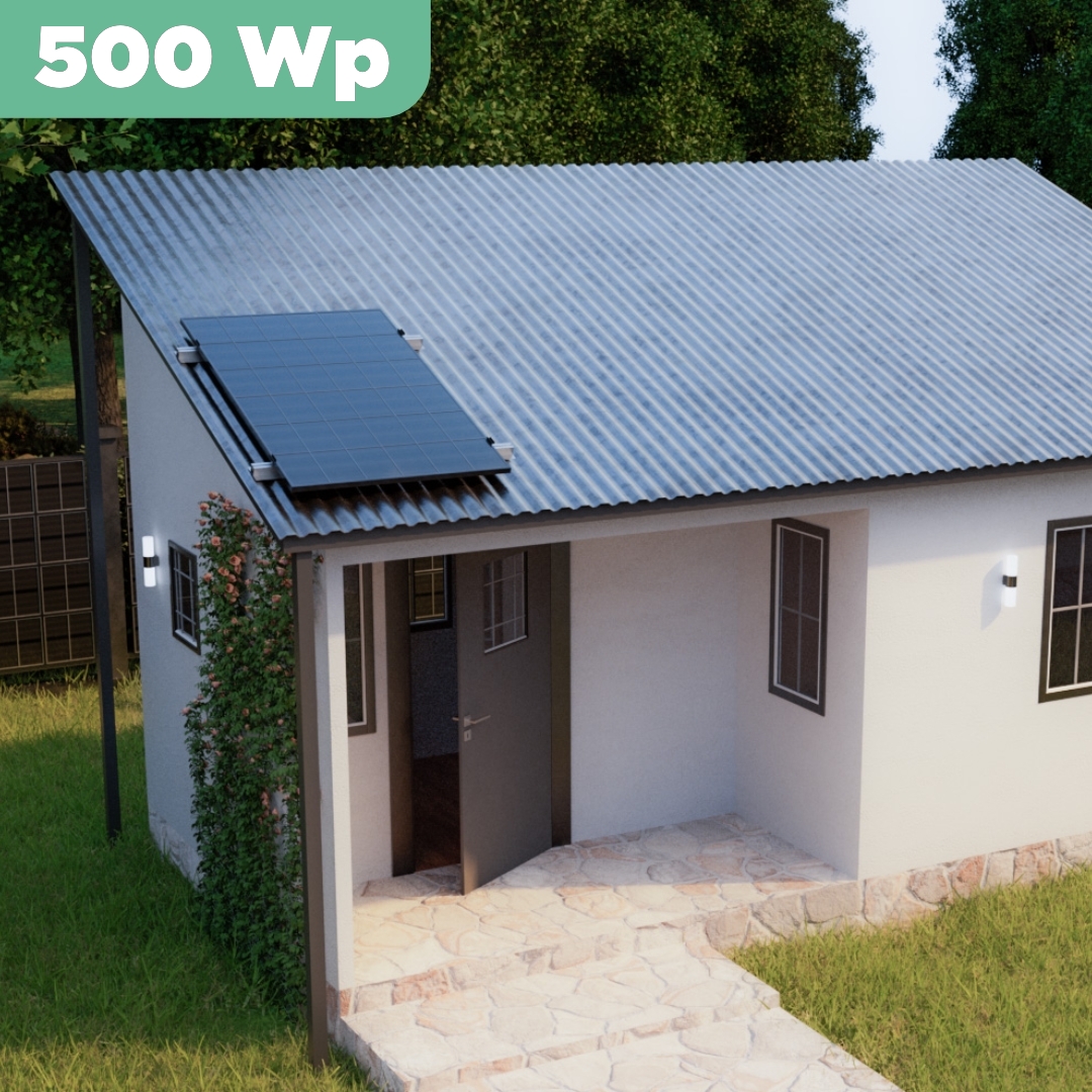Balkonkraftwerk Trapezblech 500 Wp — APsystems EZ1-M 800 W / Trina Solar / 500 Wp (Glas-Glas) / Standard Halterung / eine Reihe hochkant / 1 Modul / 15 m