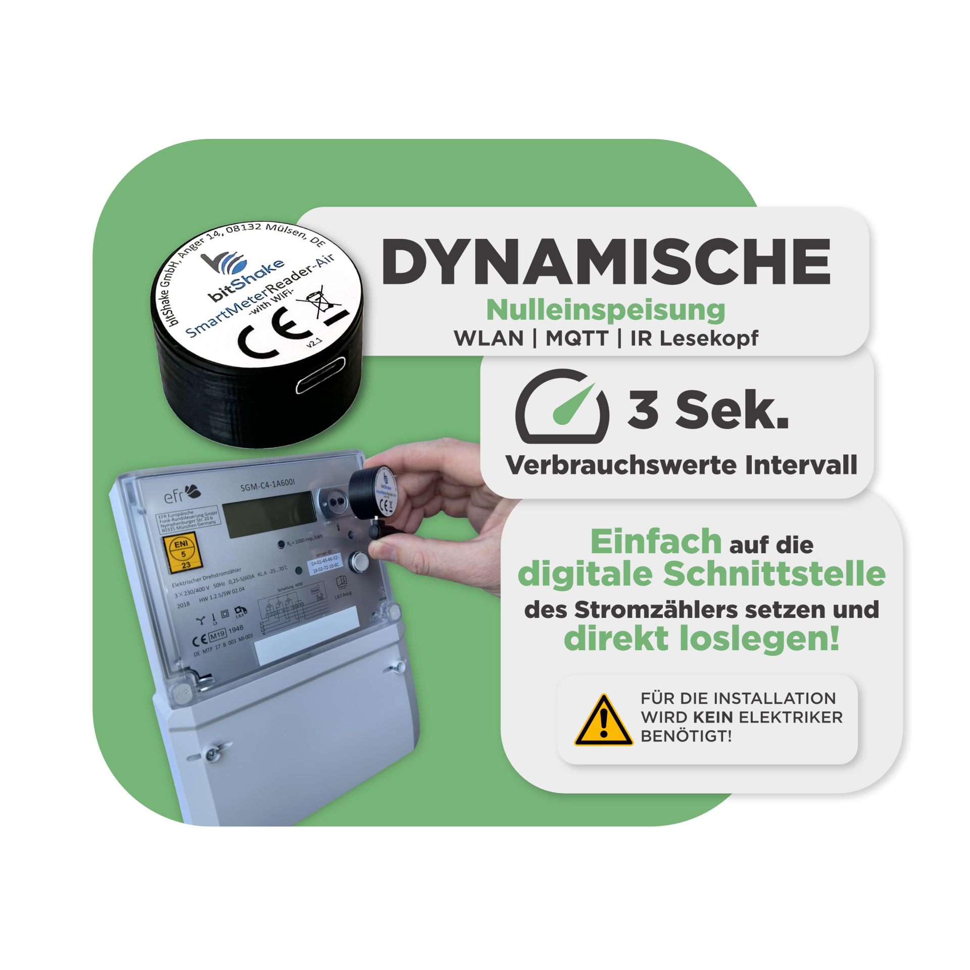 Sunlit Balkonkraftwerkspeicher — 4.300 Wh / mit IR Lesekopf (bitshake)