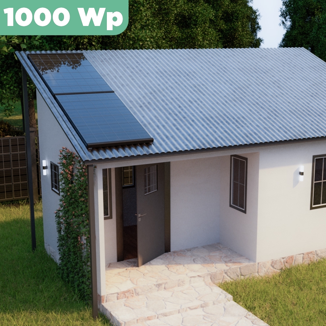 Balkonkraftwerk Trapezblech 1000 Wp — APsystems EZ1-M 800 W / Trina Solar / 500 Wp (Glas-Glas) / Premium Halterung / zwei Reihen hochkant / 2 Module / 20 m