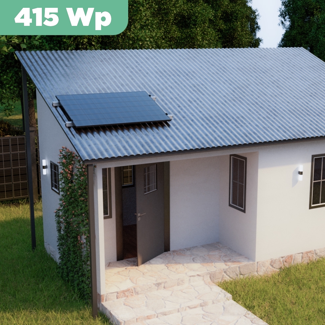 Balkonkraftwerk Trapezblech 415 Wp — APsystems EZ1-M 800 W / Trina Solar / 415 Wp (Full Black, Glas-Folie) / Standard Halterung / eine Reihe quer / 1 Modul / 15 m